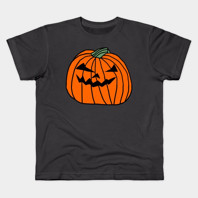 Big Halloween Horror Pumpkin Kids T-Shirt by ellenhenryart